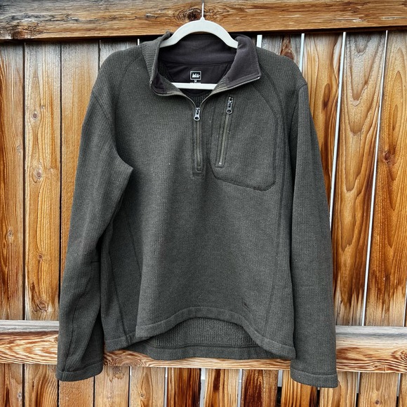 REI Jackets & Coats Rei Mens Fleece 2 Zip Green Pullover M Poshmark